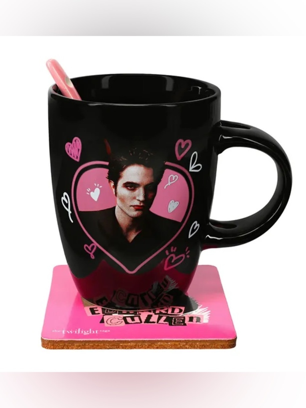 •Team Edward Cullen• Mug Set w/ Spoon & Coaster | The Twilight Saga Gift Bundle